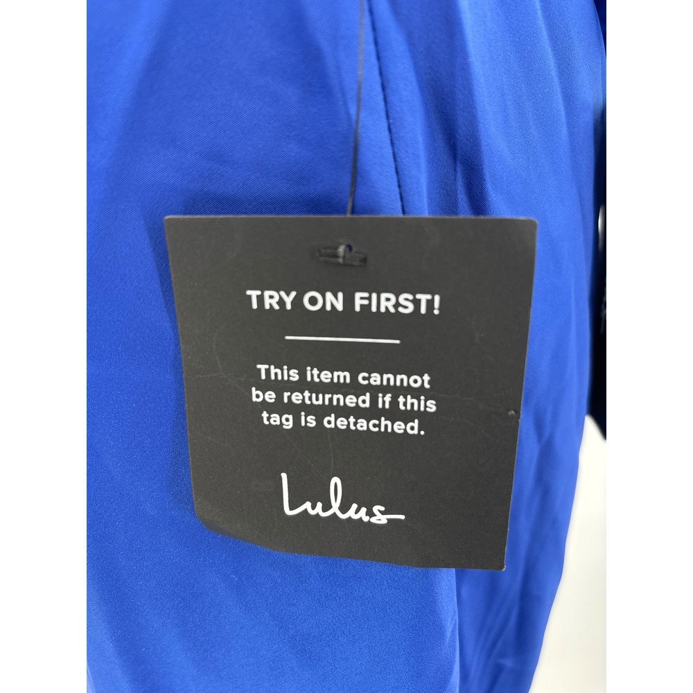 Lulu's Royal Blue Satin Halter Mini Dress - Picture 11 of 12